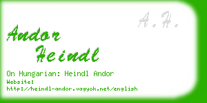 andor heindl business card